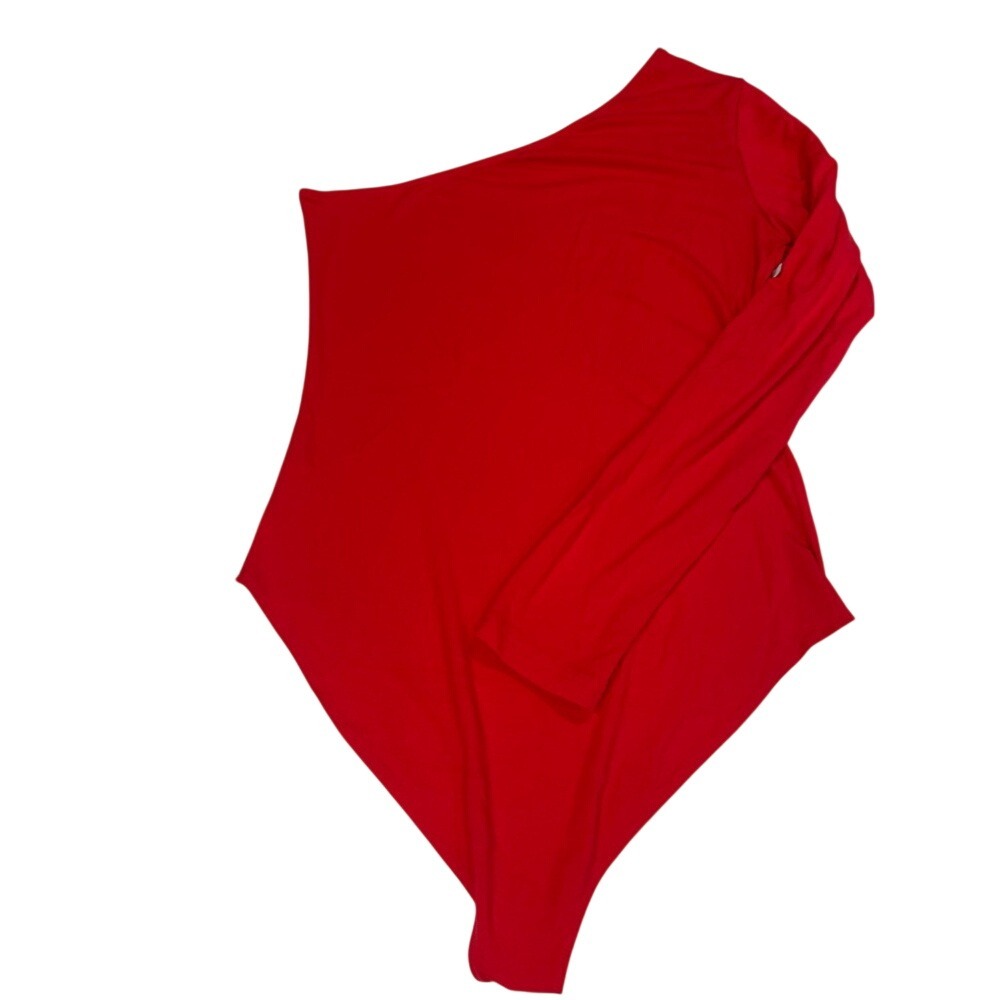 Red One-Shoulder Bodysuit - Picture 7 of 7